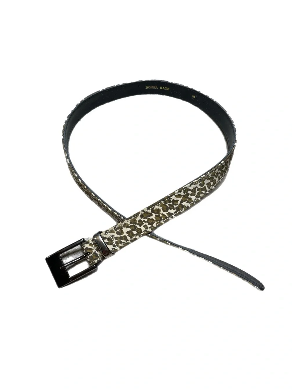Y2K 2000s Donna Katz Leopard Print Belt